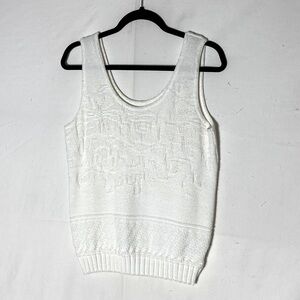 Vintage Impromptu White Knit Tank Top M